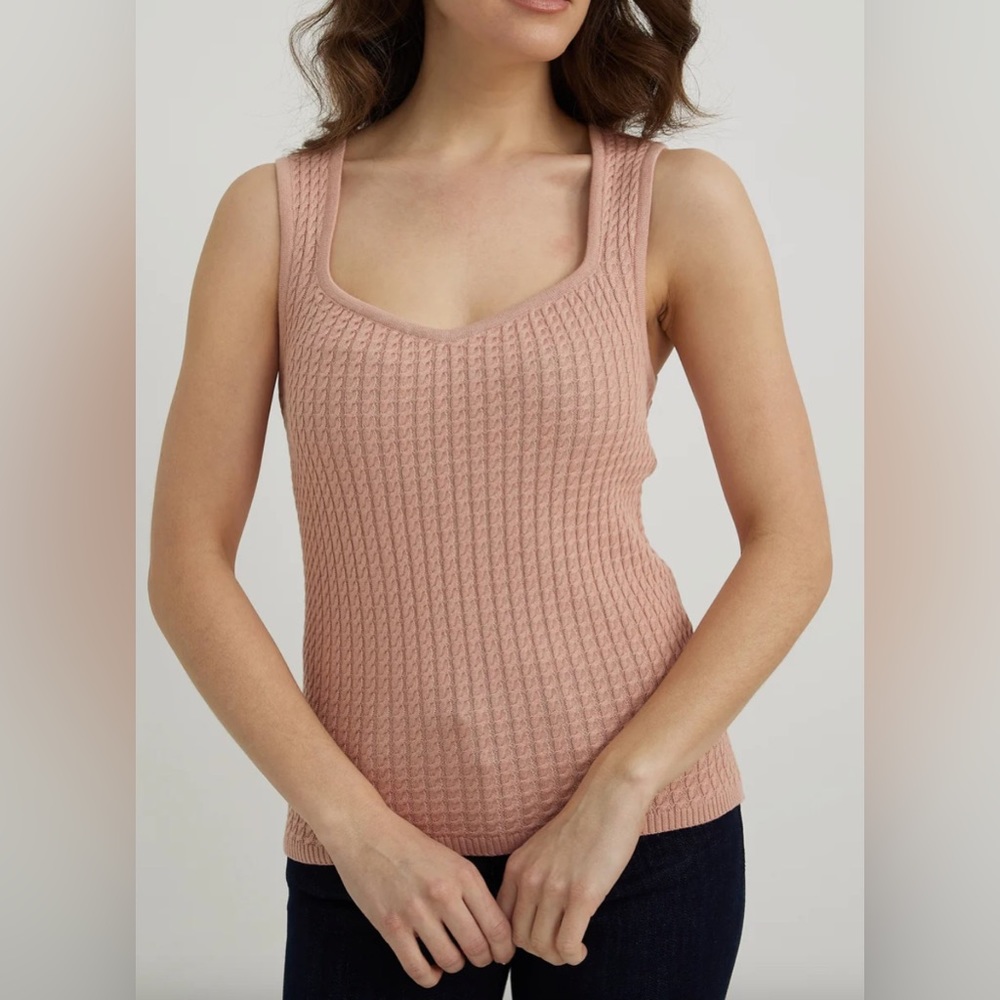 Sweetheart Neckline Top, small, dusty rose